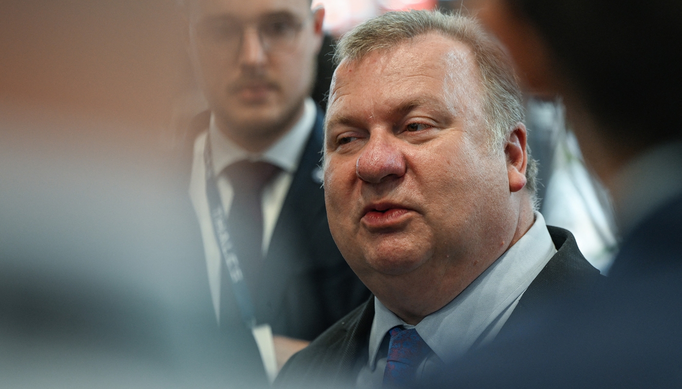 Emmanuel Chiva, délégué général pour l'armement, lors du salon Eurosatory, le 21 juin 2024, en Seine-Saint-Denis.