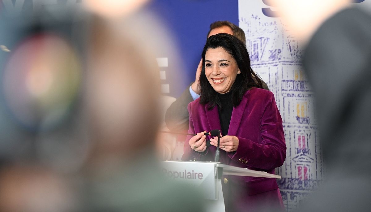 Sophia Chikirou, à l'issue du premier tour des municipales à Paris, le 15 mars 2026. 