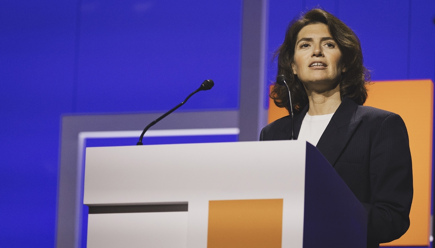 Christel Heydemann, directrice générale d'Orange, lors de l'assemblée générale, le 19 mai 2026.