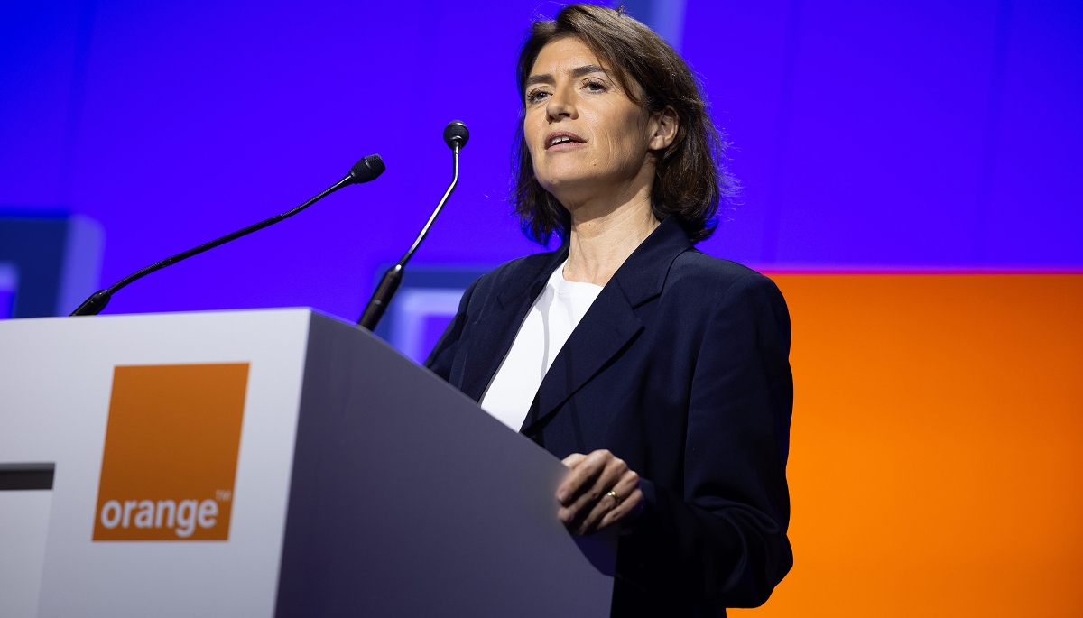 La directrice générale d'Orange, Christel Heydemann, lors de l'assemblée générale de mai 2025, à Paris.
