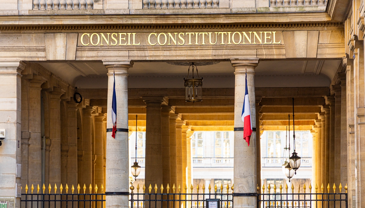 Vue de l'entrée du Conseil constitutionnel, dans le 1er arrondissement de Paris. 