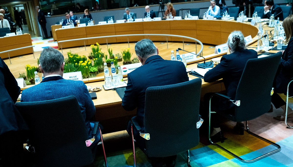 Dans la salle du Conseil de l'Union européenne, janvier 2025.