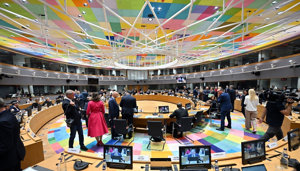La salle de réunion du conseil de l'UE, à Bruxelles.