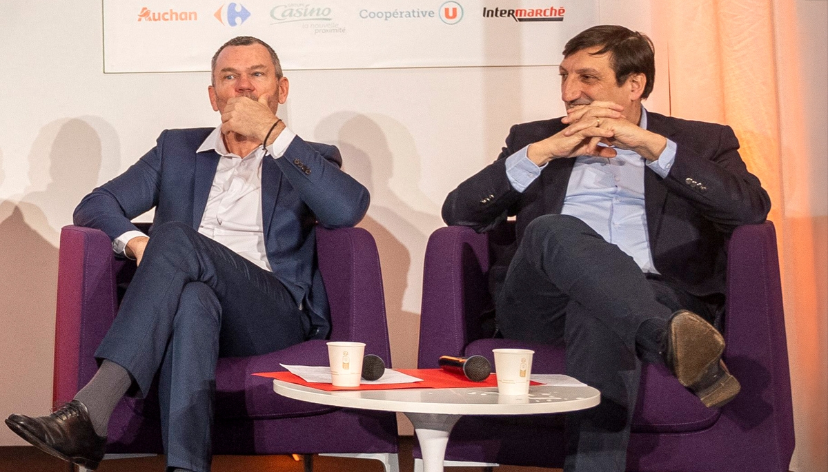Thierry Cotillard et Guillaume Darrasse, au Salon de l'agriculture, à Paris, le 26 février 2025.