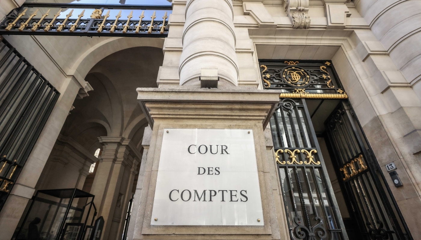 L'entrée de la Cour des comptes, rue Cambon à Paris.