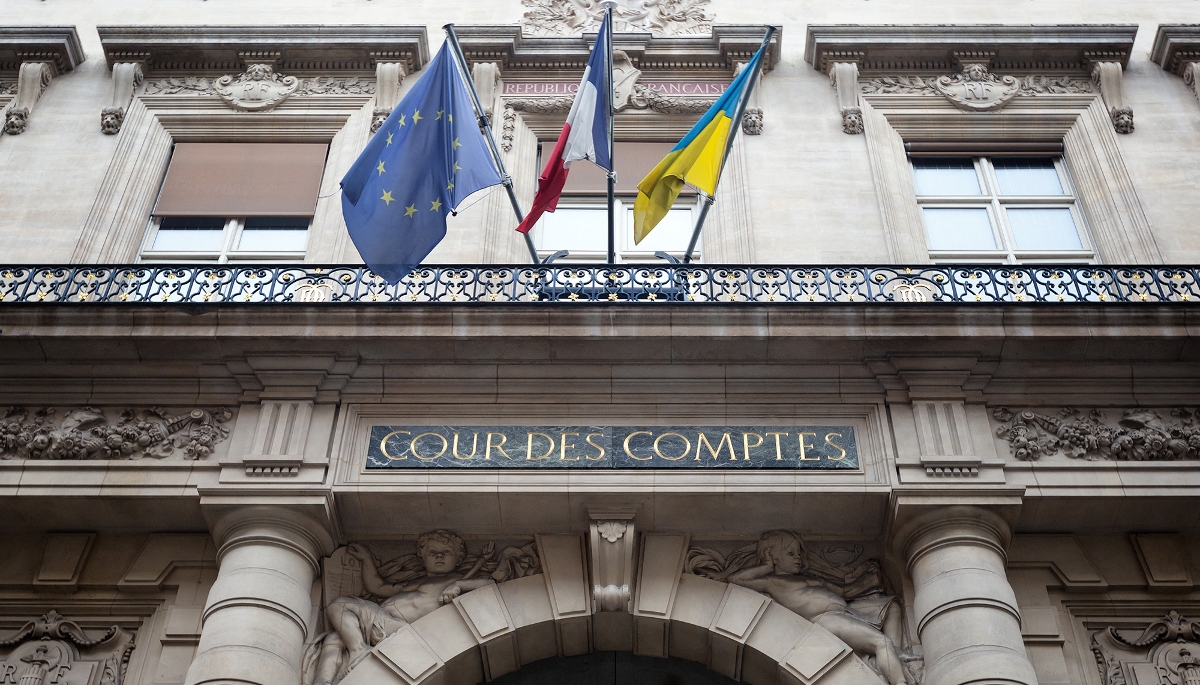 L'entrée de la Cour des comptes, rue Cambon à Paris. 
