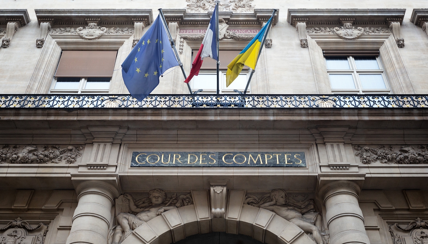 L'entrée de la Cour des comptes, rue Cambon à Paris.