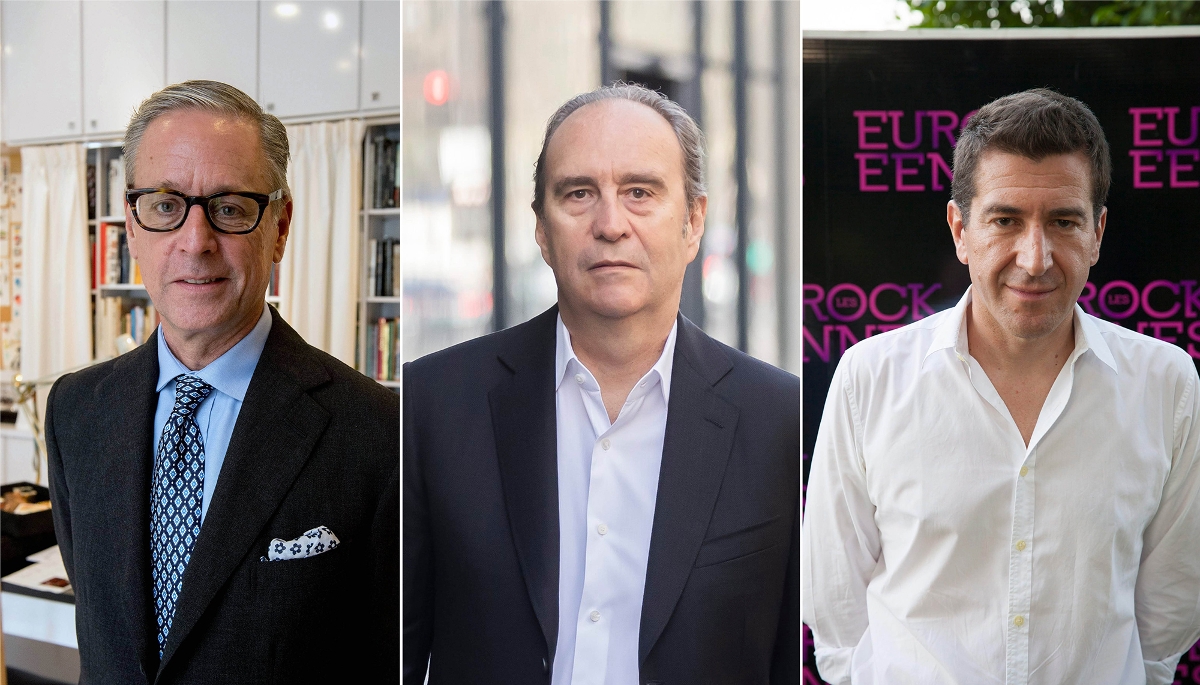 De g. à dr. : Madison Cox, Xavier Niel et Matthieu Pigasse.
