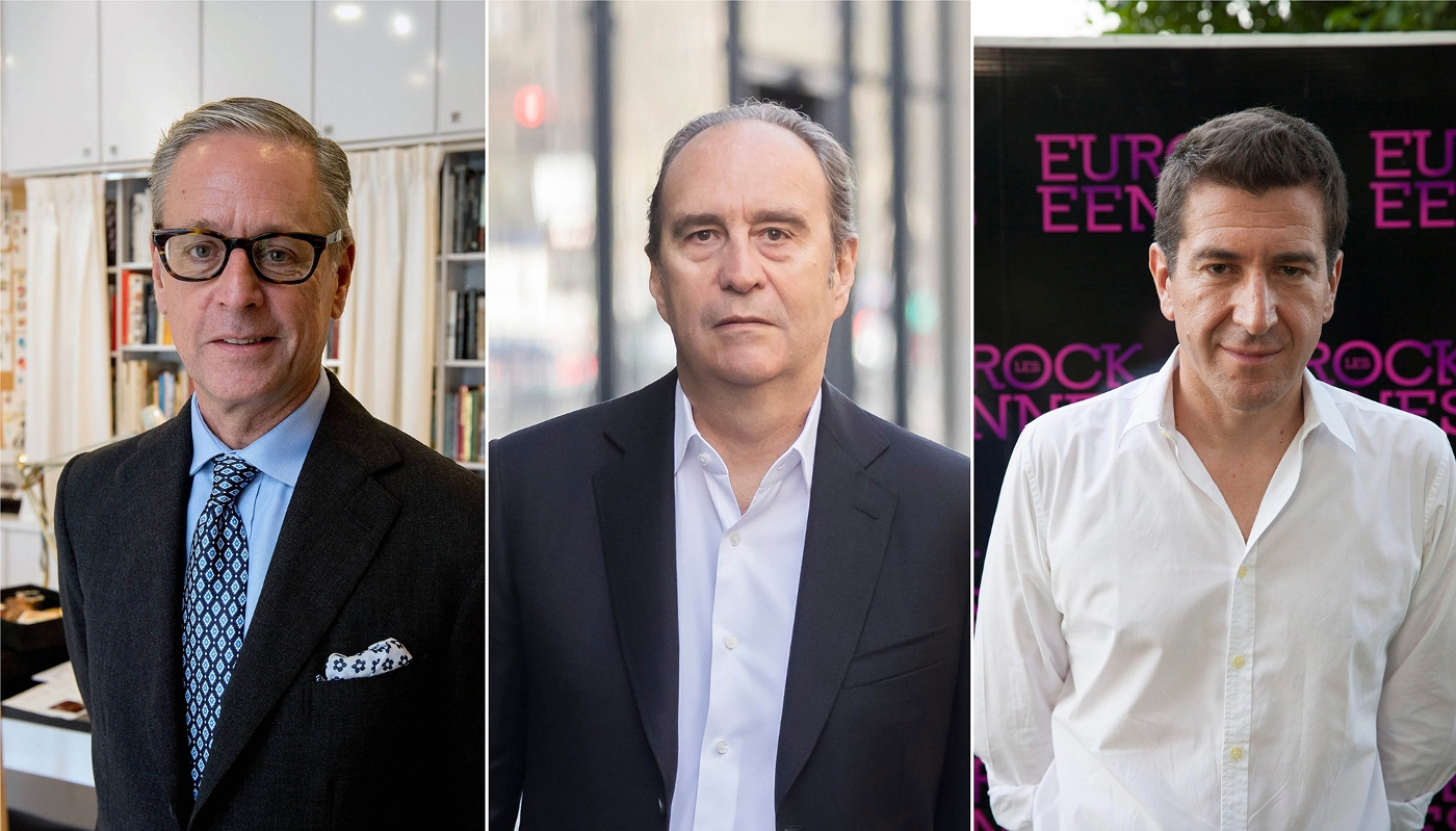 De g. à dr. : Madison Cox, Xavier Niel et Matthieu Pigasse.