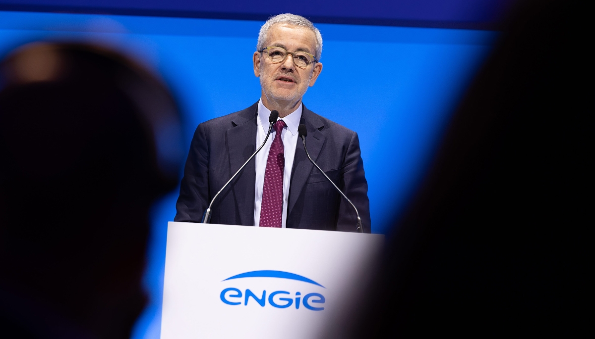 Jean-Pierre Clamadieu, président du groupe Engie, lors d'une AG à Aubervilliers, le 30 avril 2024.