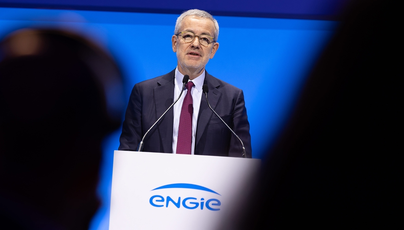 Jean-Pierre Clamadieu, président du groupe Engie, lors d'une AG à Aubervilliers, le 30 avril 2024.