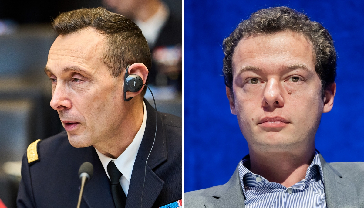 Le représentant militaire de la France à l'Otan, Cyril Carcy, et le directeur de l'Amiad, Bertrand Rondepierre.