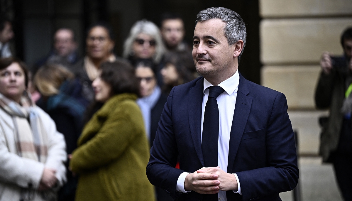 Gérald Darmanin, lors de la cérémonie de passation de pouvoirs, au ministère de la justice, le 24 décembre 2024. 