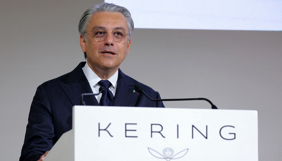 Luca de Meo, lors de l'AG des actionnaires, au siège de Kering à Paris, le 9 septembre 2025.