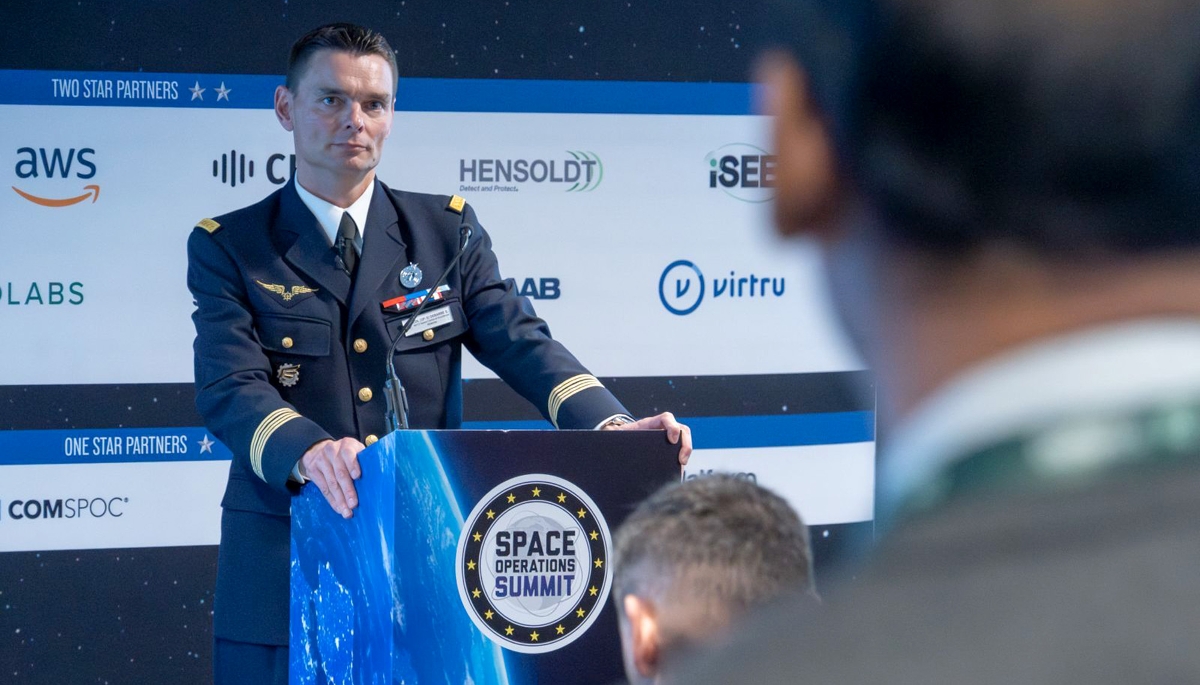 Le colonel Sylvain Debarre, directeur du Centre d'excellence pour l'espace de l'Otan, basé à Toulouse.
