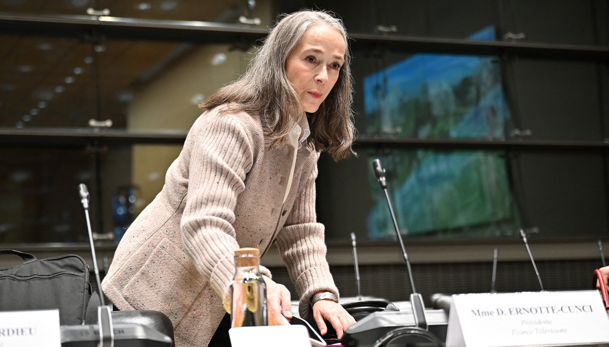 Delphine Ernotte-Cunci, présidente de France Télévisions, avant son audition à l'Assemblée nationale, le 10 décembre 2025, à Paris. 