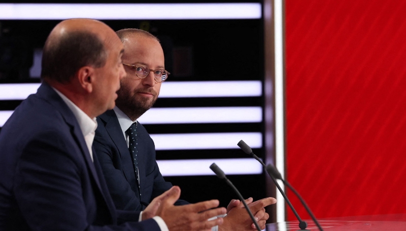 Arthur Dreyfuss, PDG d'Altice France, en conférence de presse en août 2023.