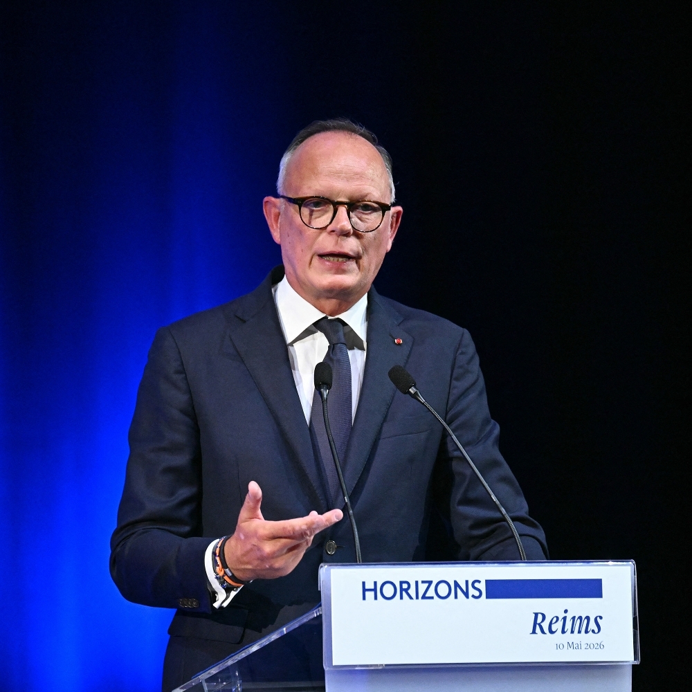 Édouard Philippe lors d'un meeting à Reims, le 10 mai 2026.