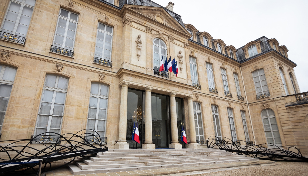 Vue du hall d'entrée de l'Élysée.