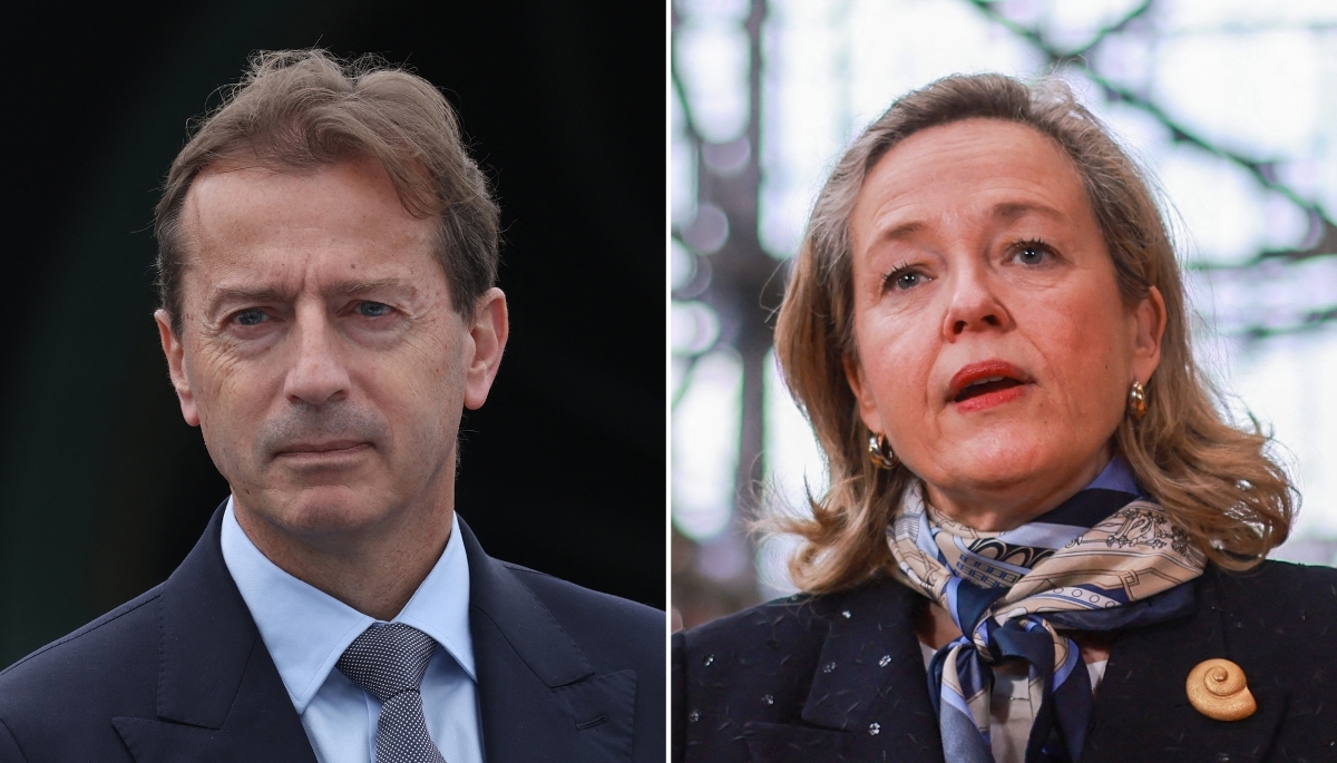 Guillaume Faury, le PDG d'Airbus, et Nadia Calviño, la présidente de la BEI.
