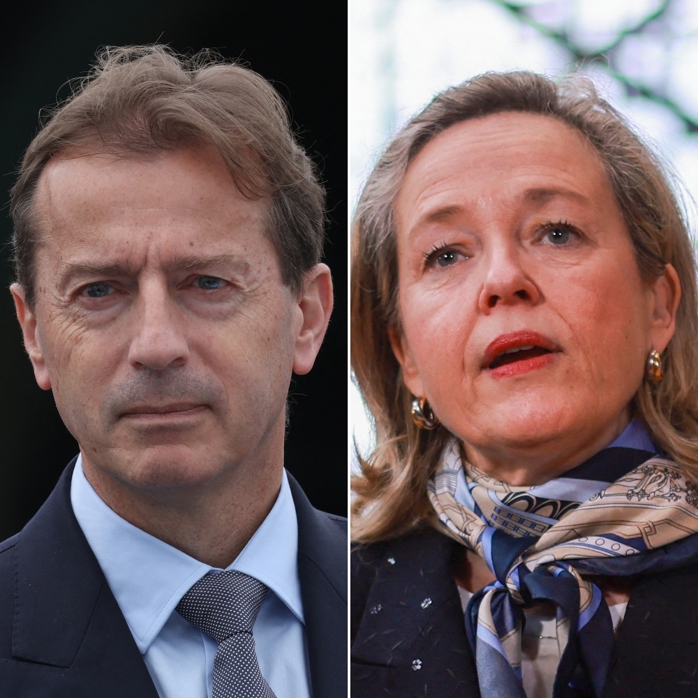 Guillaume Faury, le PDG d'Airbus, et Nadia Calviño, la présidente de la BEI.