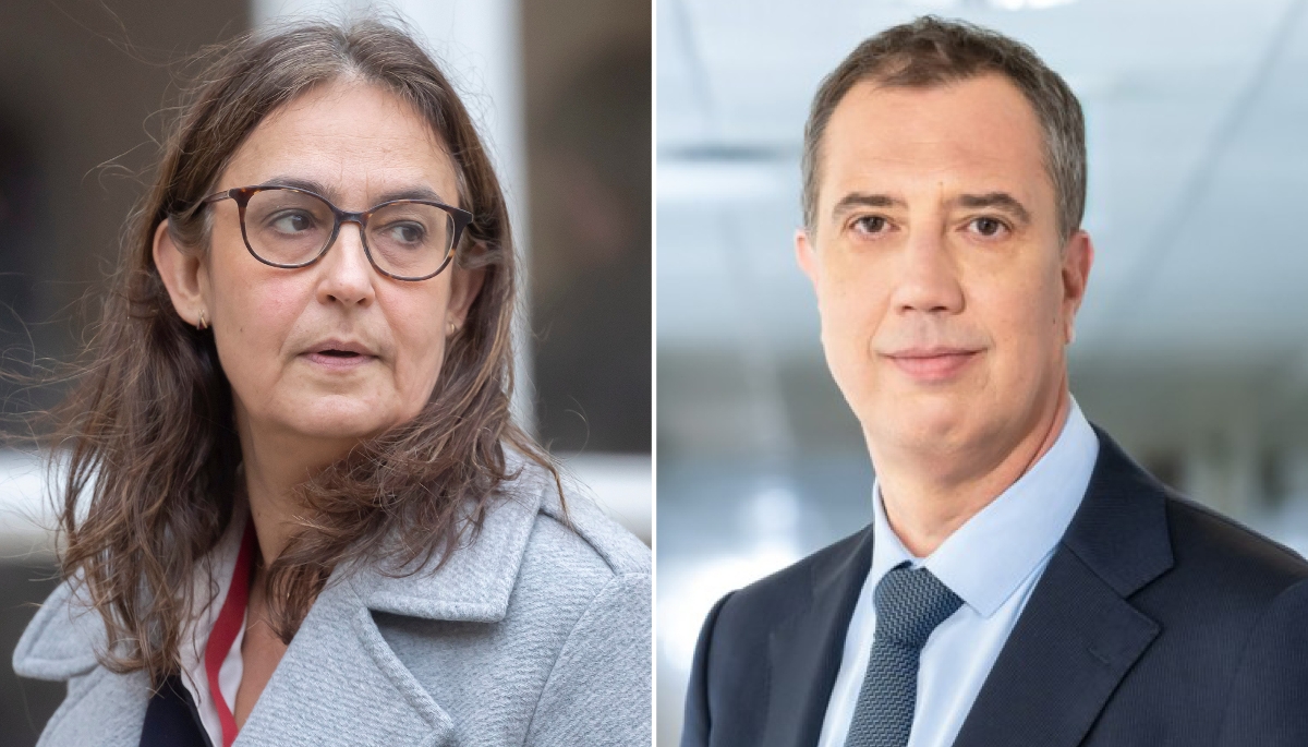 Patricia Ferrand, présidente de l'Unédic, et Christophe Valentie, son directeur général.