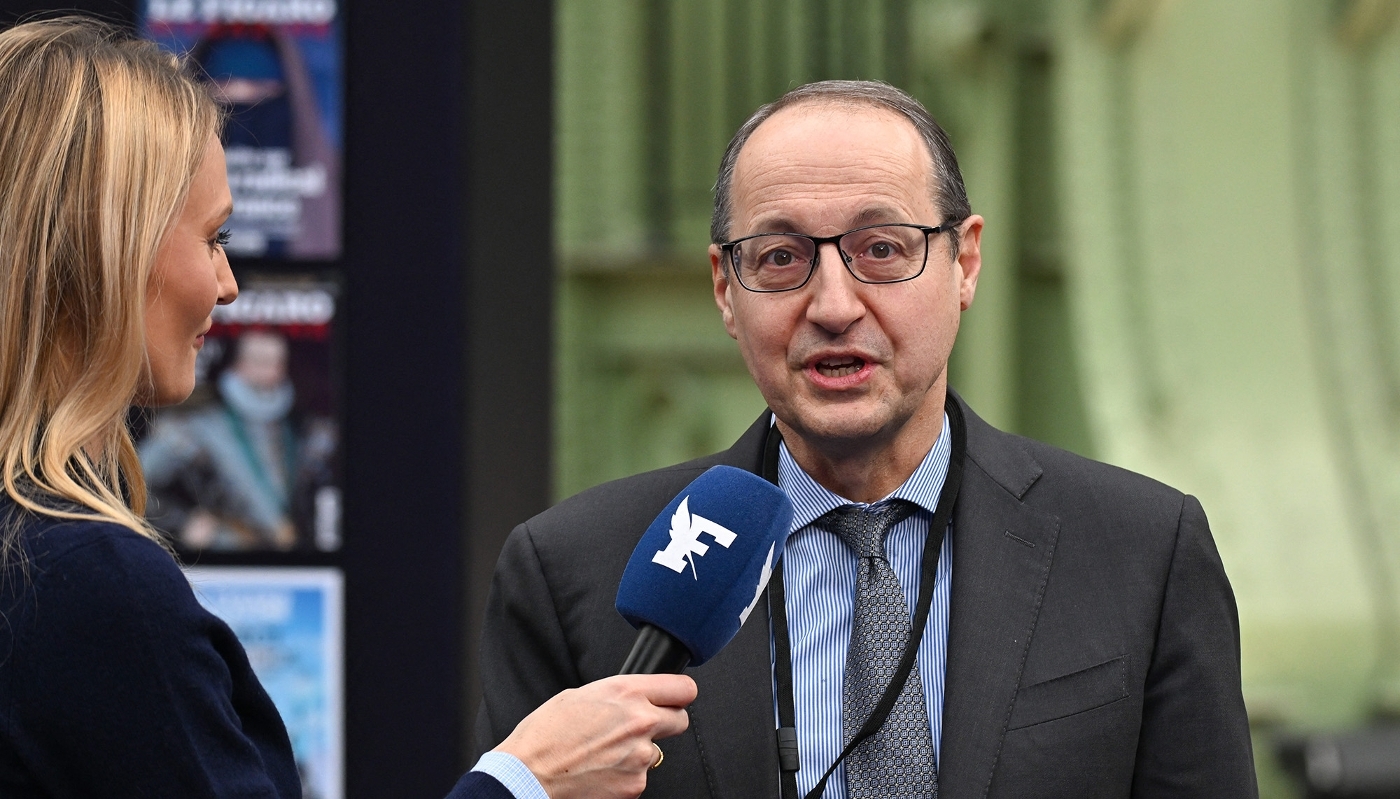 Marc Feuillée, lors d'une conférence à l'occasion du 200e anniversaire du Figaro, à Paris, le 14 janvier 2026.