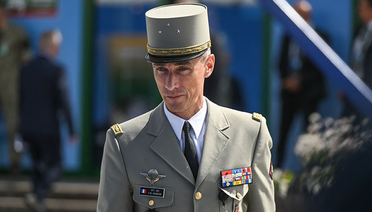 Le général François-Marie Gougeon, directeur de la division politiques et capacités de l'état-major international de l'OTAN, lors du sommet à Vilnius (Lituanie), en juillet 2023.