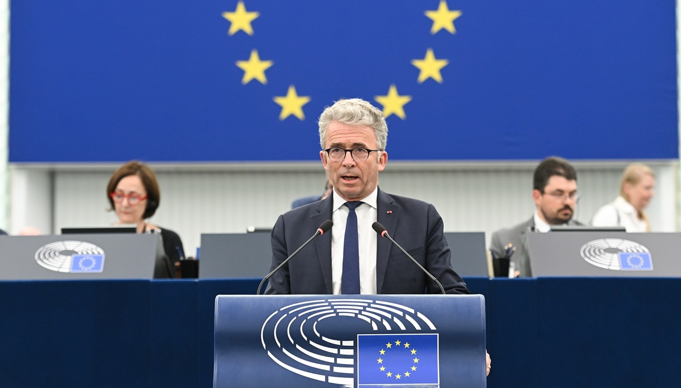 L'eurodéputé Christophe Gomart, au Parlement européen, le 18 juin 2025.