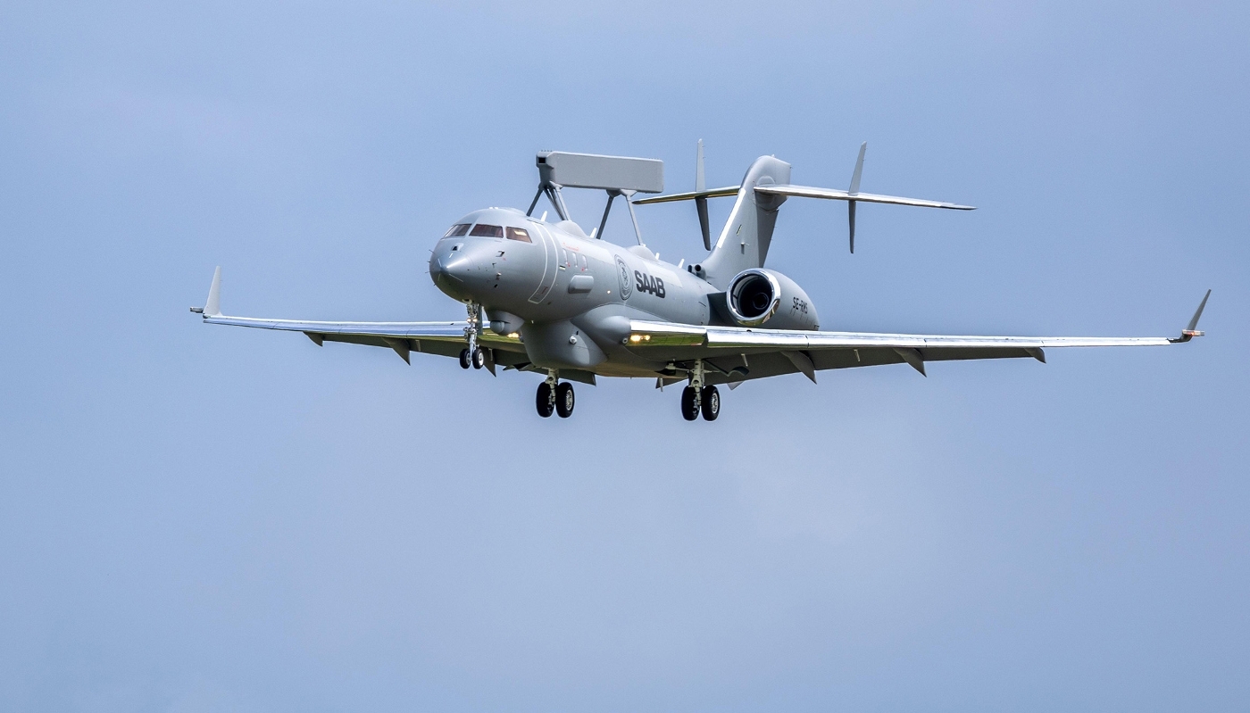 L'avion GlobalEye de Saab.