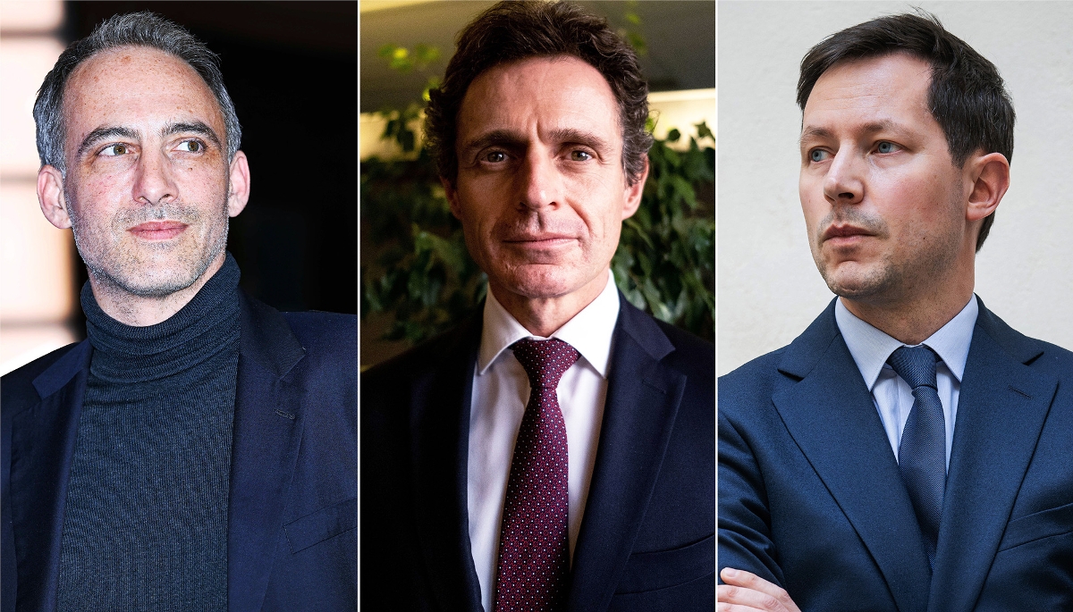 De g. à dr. : Raphaël Glucksmann, Philippe Léglise-Costa et François-Xavier Bellamy.