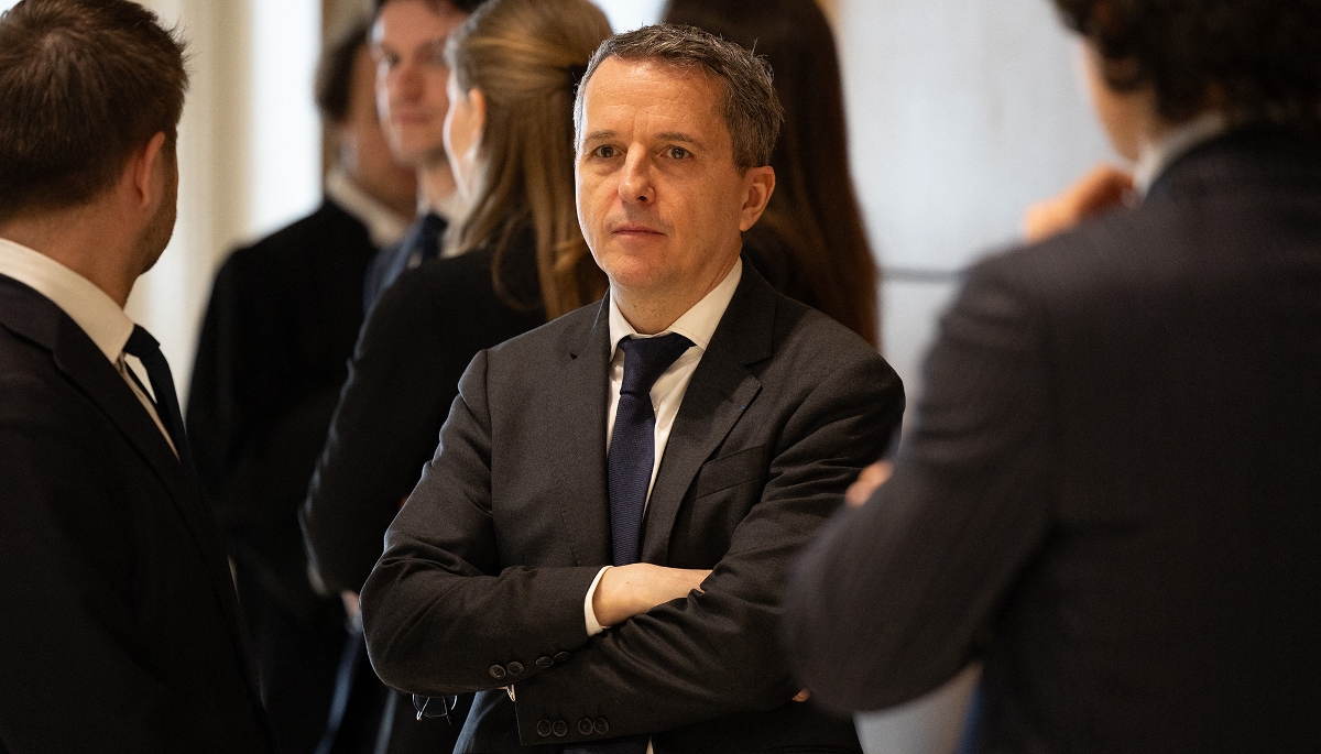 Le patron de Forward Global en France, Guillaume Didier, au palais de justice de Paris, le 8 avril 2025, dernier jour du procès du financement libyen de la campagne présidentielle de Nicolas Sarkozy.