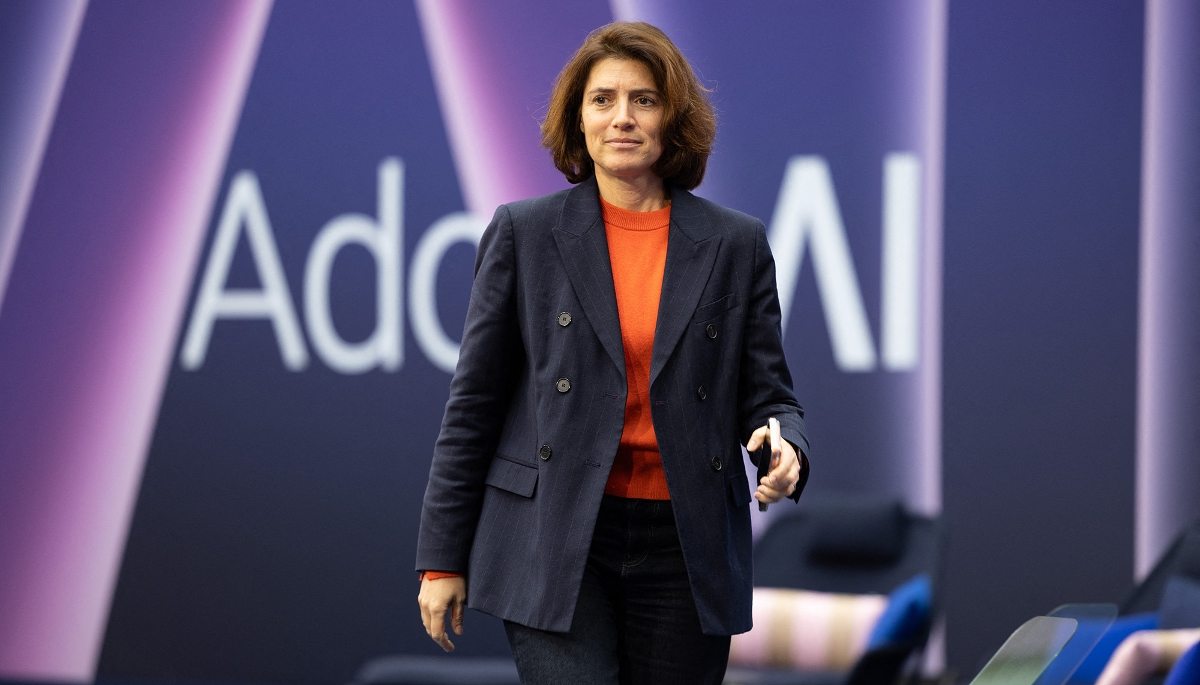 Christel Heydemann, lors du sommet international Adopt AI au Grand Palais à Paris, le 25 novembre 2025. 