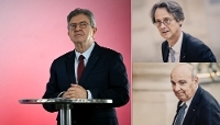 Jean-Luc Mélenchon, le 14 octobre 2026 ; Olivier Andriès, directeur général de Safran (en h.), et Éric Trappier, président du Groupe industriel Marcel Dassault etdirecteur général de Dassault Aviation, en marge du Sommet de l'espace, à l'Élysée, le 9 septembre 2026.