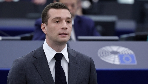 Le président du groupe Patriotes pour l'Europe, Jordan Bardella, au Parlement européen, le 17 juillet 2024 à Strasbourg.