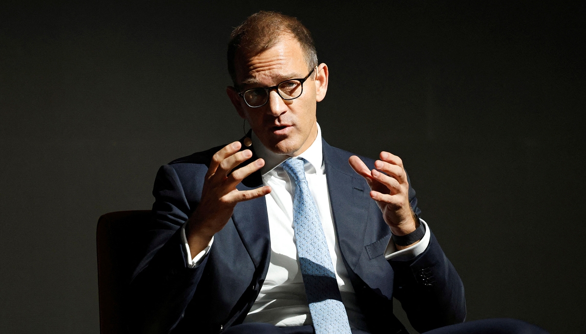Daniel Kretinsky lors d'une conférence à Prague, le 17 octobre 2023. 