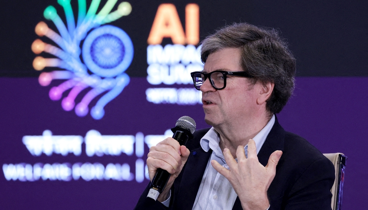 Yann Le Cun, président d'AMI Labs, au Sommet sur l'impact de l'IA 2026 au Bharat Mandapam à New Delhi, le 19 février 2026.
