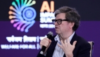 Yann Le Cun, président d'AMI Labs, au Sommet sur l'impact de l'IA 2026 au Bharat Mandapam à New Delhi, le 19 février 2026.
