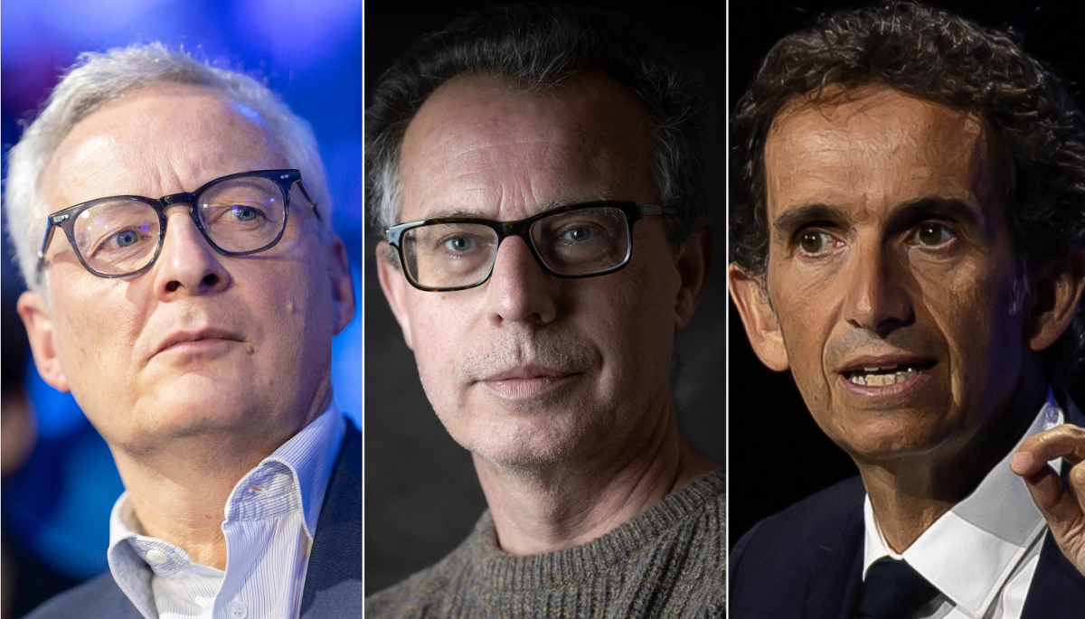 Bruno Le Maire, Jérôme Coulombel, Alexandre Bompard.