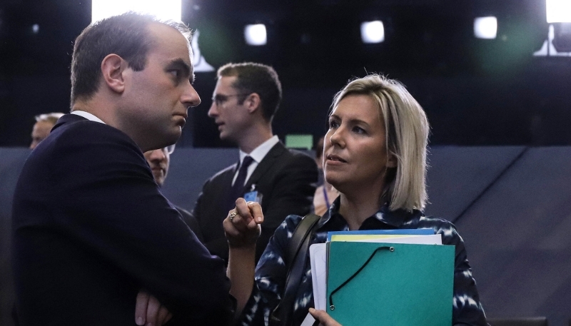 Sébastien Lecornu et Ludivine Dedonder, au siège de l'OTAN à Bruxelles, en juin 2022.