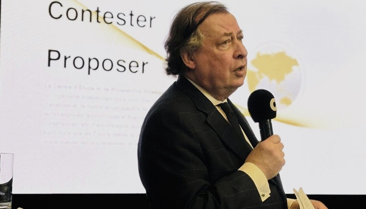 Le délégué général du CEPS, Loïc Tribot La Spière, lors de la cérémonie organisée pour les 40 ans du think-tank, le 29 septembre 2025.