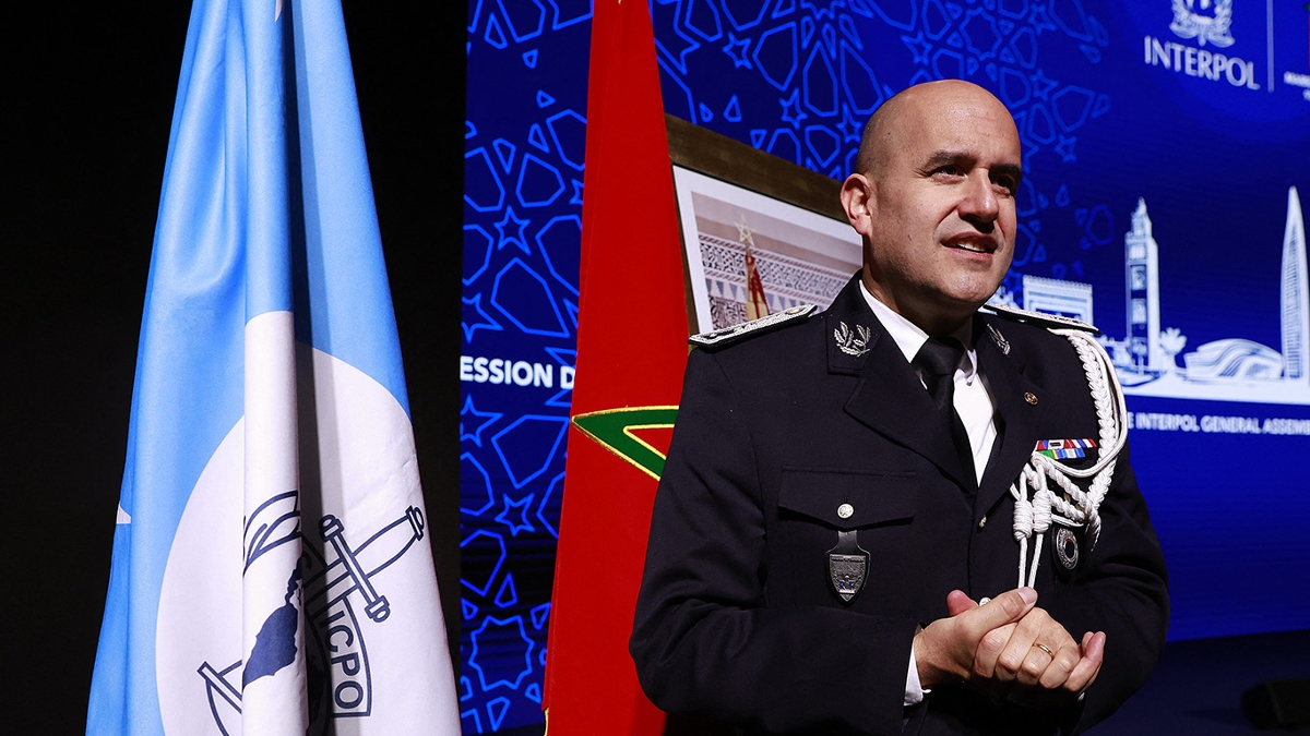 Lucas Philippe, à l'assemblée générale d'Interpol à Marrakech, le 27 novembre 2025.