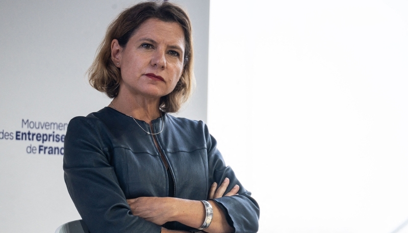 Catherine MacGregor, directrice générale d'Engie, lors d'une réunion organisée par le Medef à l'hippodrome de Longchamp, à Paris, le 26 août 2024.