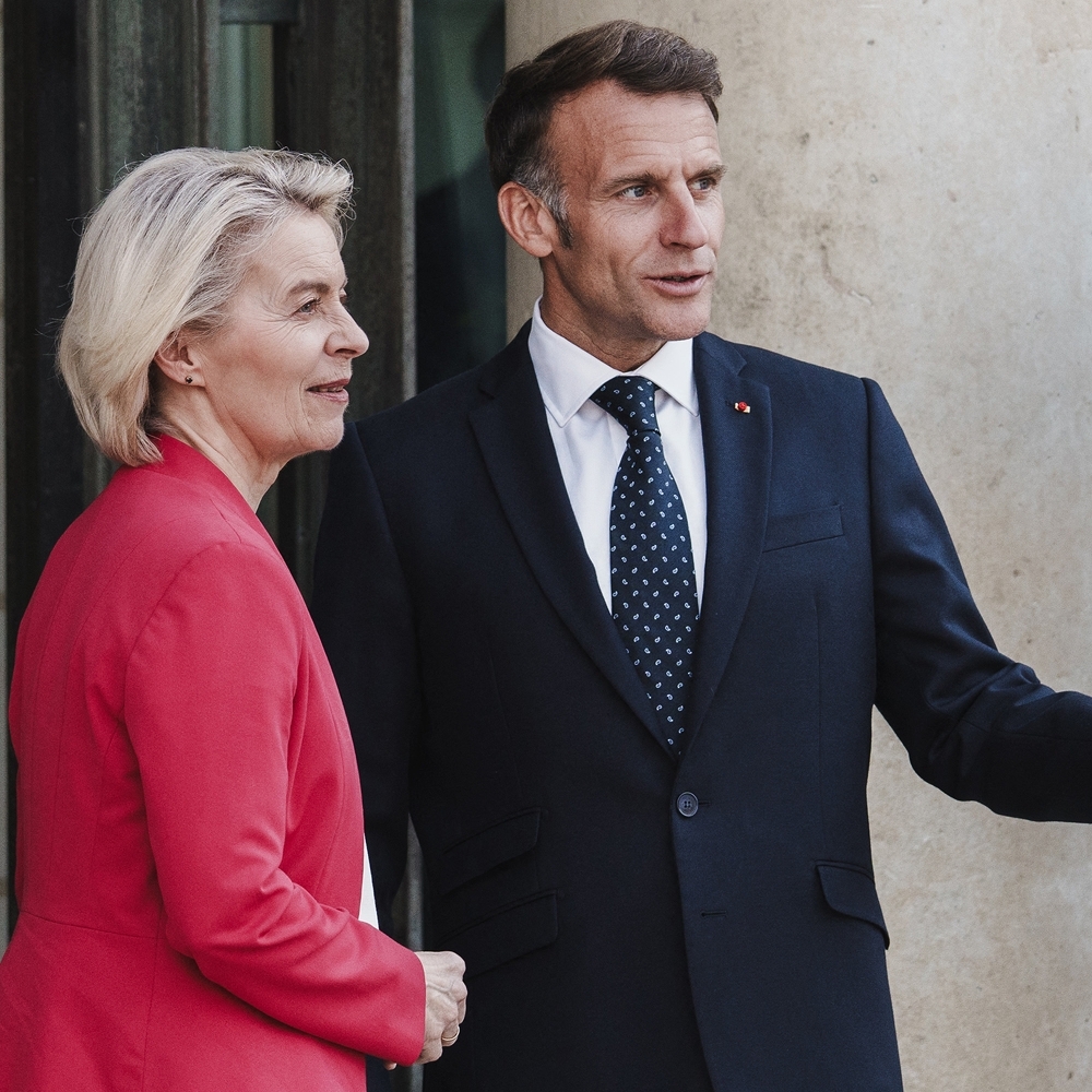 Emmanuel Macron accueille Ursula von der Leyen pour un dîner de travail à l'Élysée, le 22 juillet 2026.