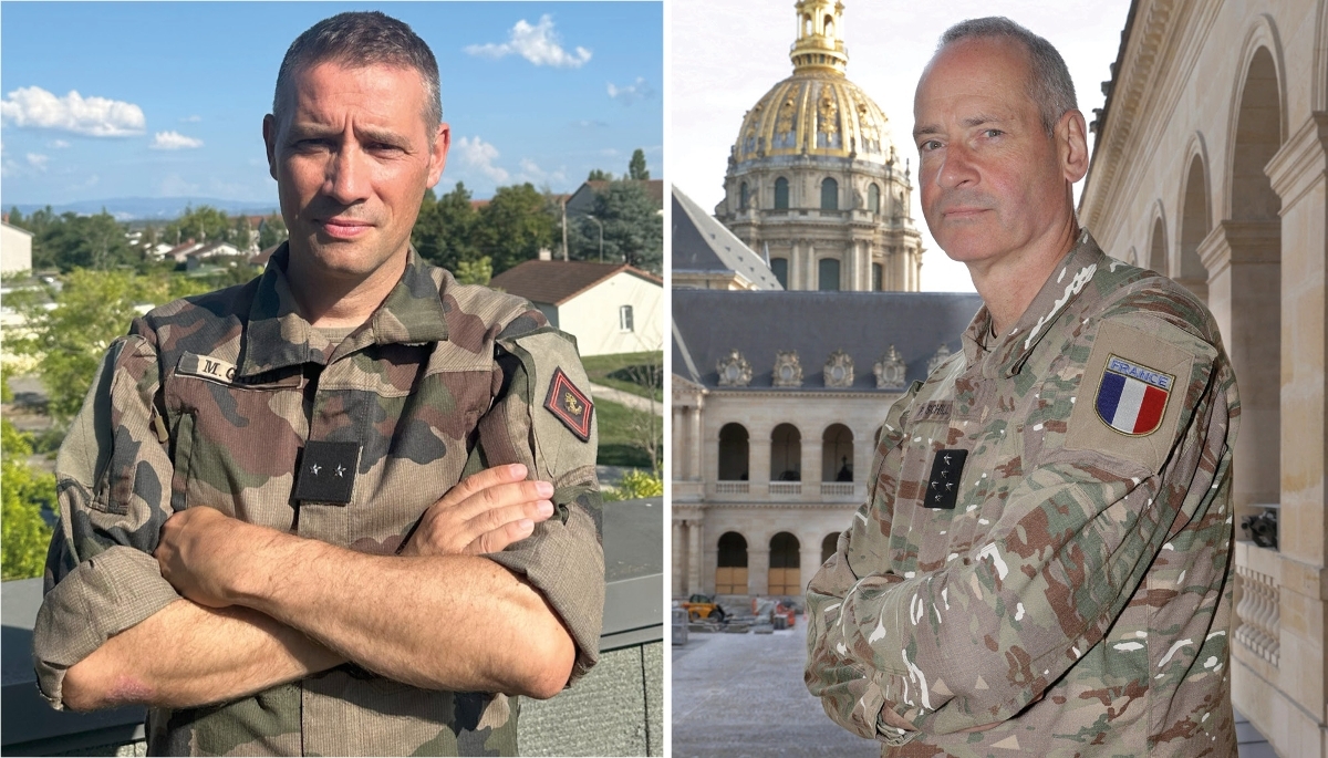 Le général de brigade Marc Galan (à g.) et le chef d'état-major Pierre Schill.