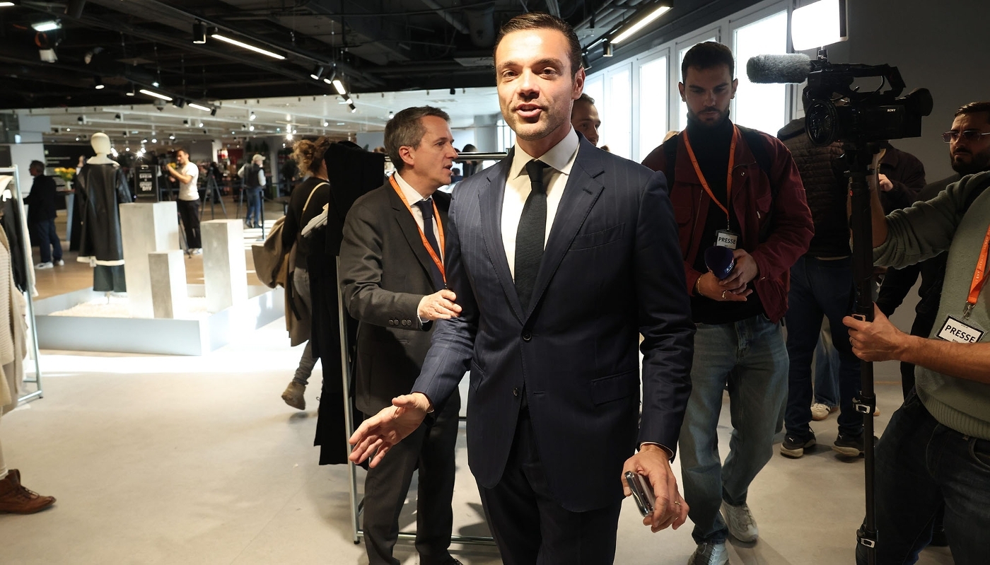 Frédéric Merlin, président du BHV, le 5 novembre 2025, lors de l'ouverture du magasin Shein au BHV Hôtel de Ville à Paris.