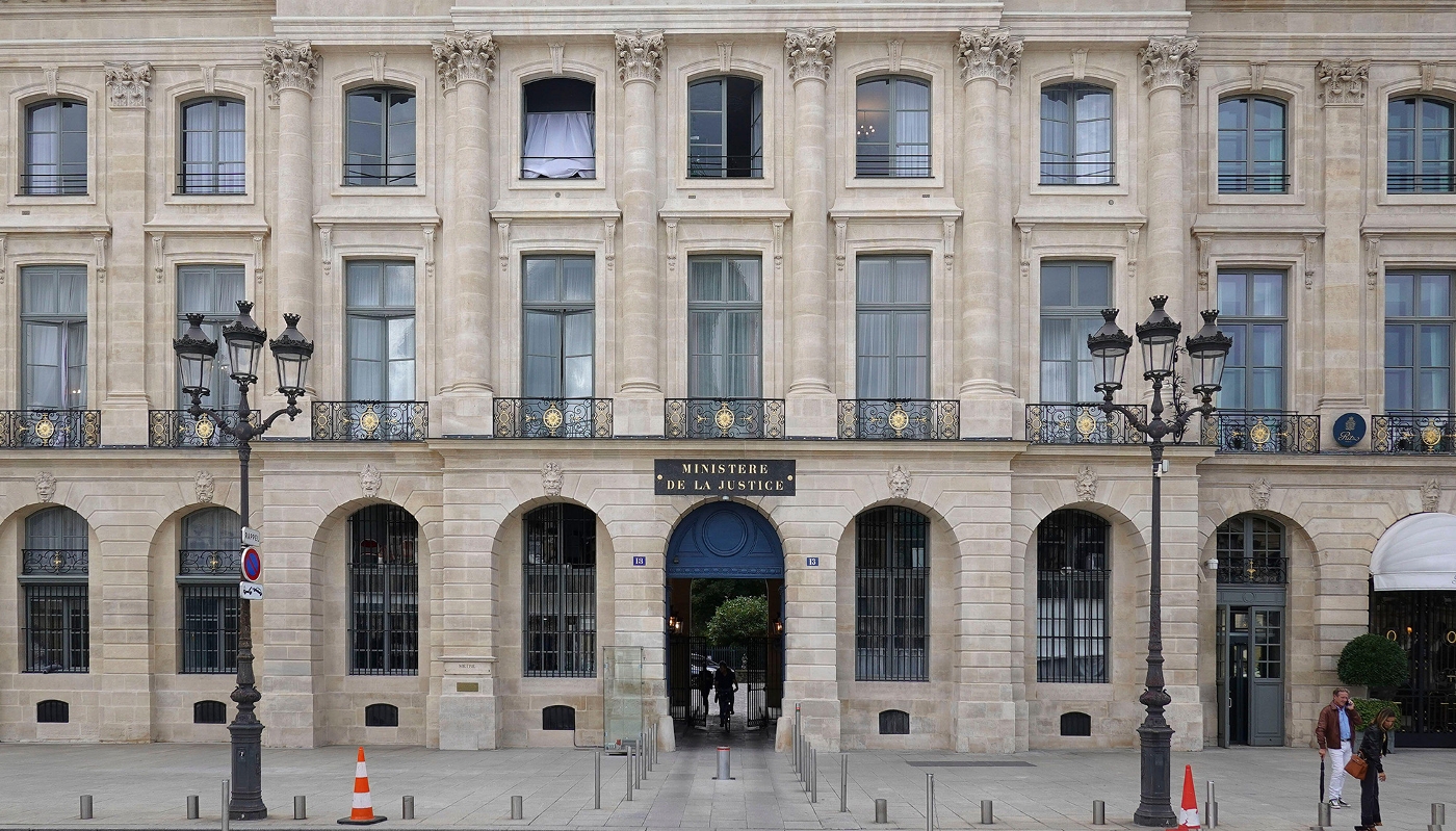 Le ministère de la justice, place Vendôme à Paris.