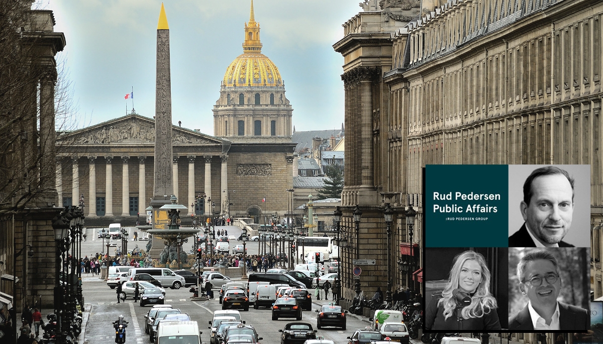 Le bureau parisien de Rud Pedersen va s'installer rue Royale. De g. à dr. et de h. et b. : Nicolas Castex, Claire Perset et Olivier Sueur.