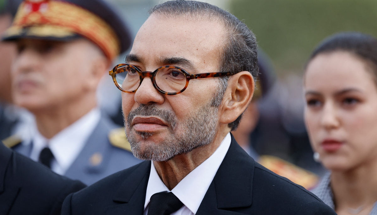 Le roi Mohammed VI, à Rabat, lors de la venue d'Emmanuel Macron au Maroc, le 28 octobre 2024.