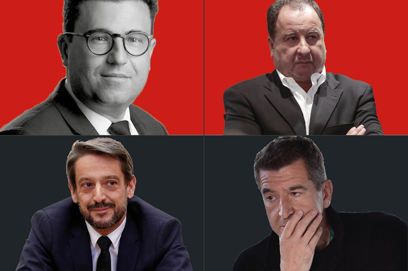De g. à dr. et de h. en b. : Anton Molina (Plead), Stéphane Fouks (Havas), Jean-Louis Girodolle (Lazard) et Matthieu Pigasse (Centerview Partners).